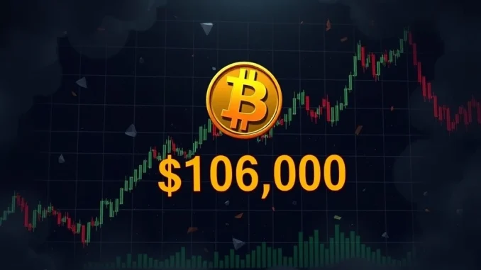 Bitcoin price chart crashing below $108,000 amid market volatility