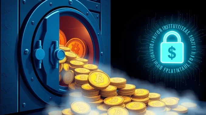 BTC Transfer: Massive $249M Bitcoin Whale Movement Sparks Market Intrigue Visualizing a large **BTC transfer** from an institutional platform to an unknown digital wallet, representing significant market activity.