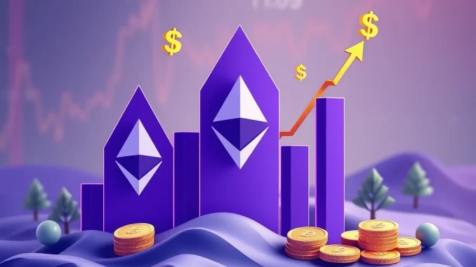 A visual metaphor for BTCS's significant increase in Ethereum holdings, showing growth in crypto investment.