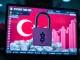A digital lock on a screen showing a large sum, symbolizing BtcTurk digital asset outflows and cryptocurrency security concerns.