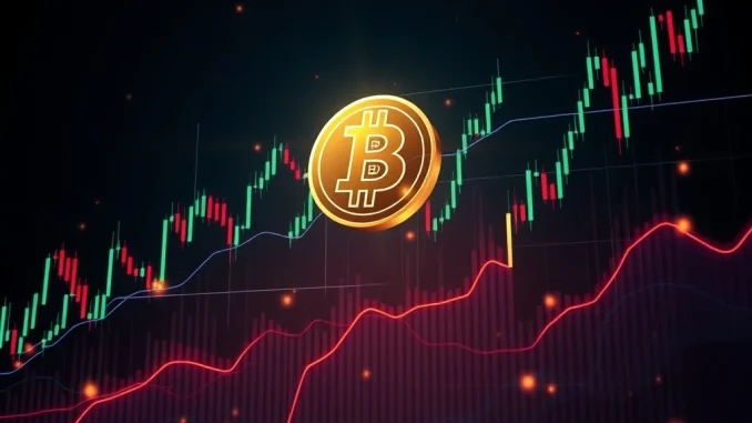 Dynamic charts and indicators illustrating recent BTCUSDT price movements, highlighting Bitcoin's volatility and strong bullish momentum for market analysis.