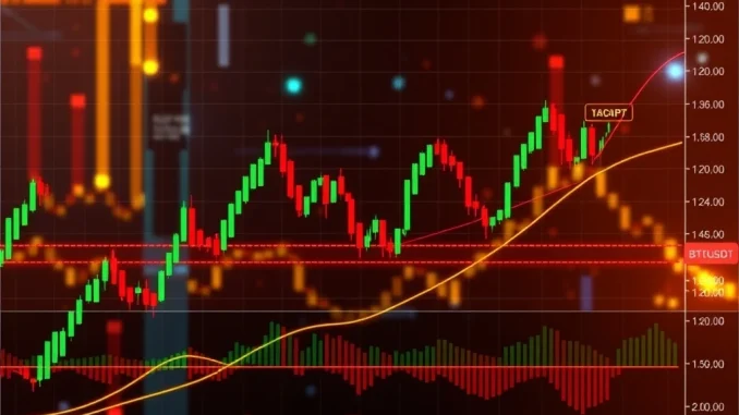 BTCUSDT market overview showing bullish breakout signals and trading indicators