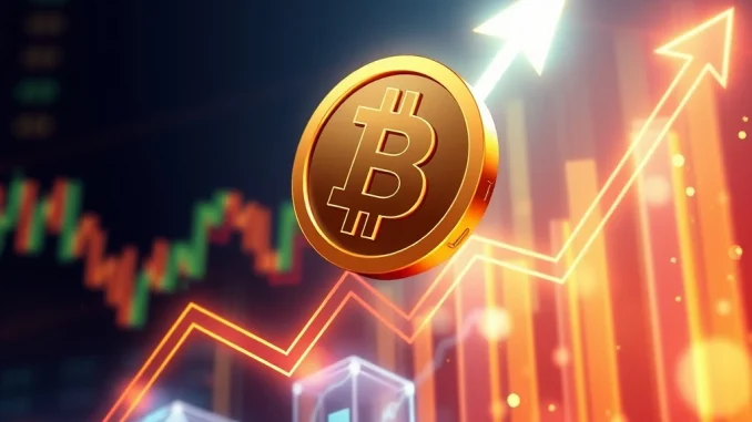 BTT cryptocurrency token surging with upward momentum and glowing charts