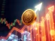 BTT cryptocurrency token surging with upward momentum and glowing charts