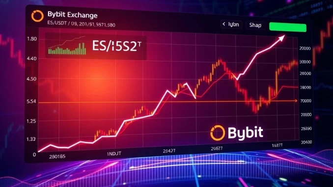 Visualizing the exciting Bybit ES listing on July 16, highlighting the new ES/USDT trading pair on the Bybit platform.