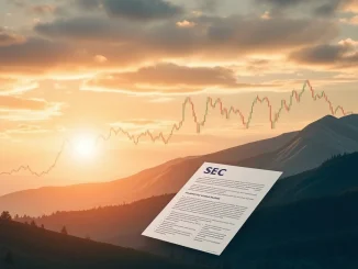 Illustrative image showing a financial chart with US flag elements, symbolizing Canary Capital's **American-Made Crypto** Spot Crypto ETF filing.