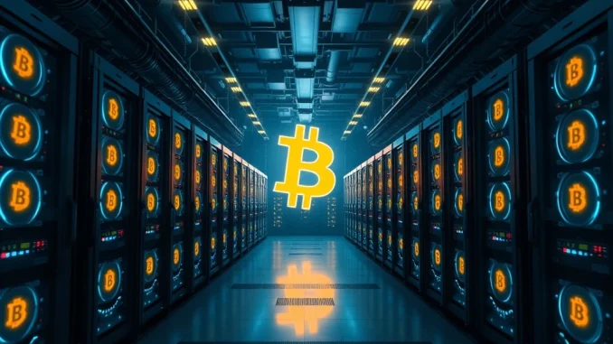 Cango Bitcoin mining facility with high-performance machines achieving 50 EH/s hashrate