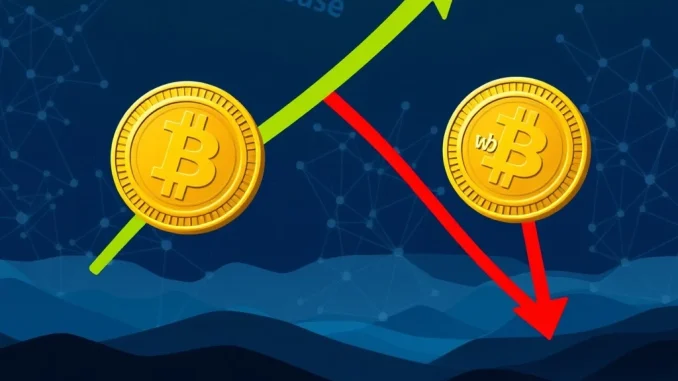 cbBTC Surges: Coinbase's Synthetic Bitcoin Dominates as wBTC Faces Decline A chart illustrating the significant growth of **cbBTC** while **wBTC** declines, highlighting the shifting landscape in synthetic Bitcoin.
