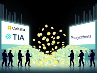 Illustrates Celestia TIA token distribution from Polychain, symbolizing strategic crypto market liquidity and institutional investment.