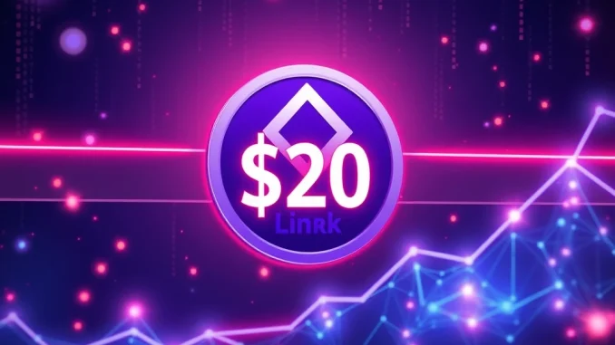 Chainlink (LINK) token breaking through $20 resistance with blockchain oracles in the background