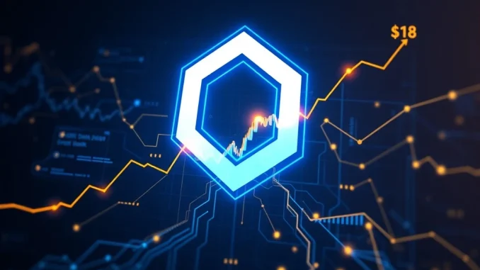 Chainlink (LINK) price chart breaking resistance, symbolizing a potential surge. Highlights the importance of decentralized oracles in the crypto market.