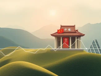 A stable financial graph with Chinese yuan symbols, representing China LPR rates remaining unchanged and its economic stability.