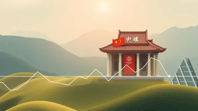 A stable financial graph with Chinese yuan symbols, representing China LPR rates remaining unchanged and its economic stability.