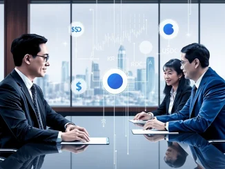 Circle's Heath Tarbert engaging with executives from major South Korean Banks to discuss Circle USDC integration and stablecoin adoption.