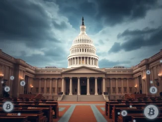 Depicts the legislative process impacting digital assets, symbolizing the CLARITY Act's potential to shape US crypto regulation.