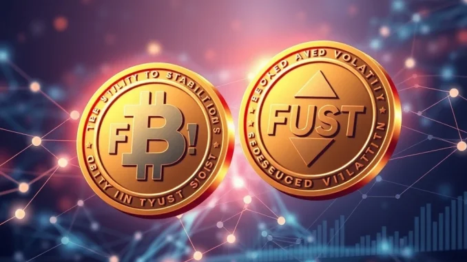 An illustration of CMC Group's FUSD-FUST dual token ecosystem, symbolizing its innovative approach to stablecoin stability and growth.