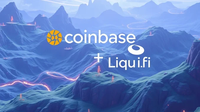 Coinbase and Liquifi logos merging for advanced token management solutions