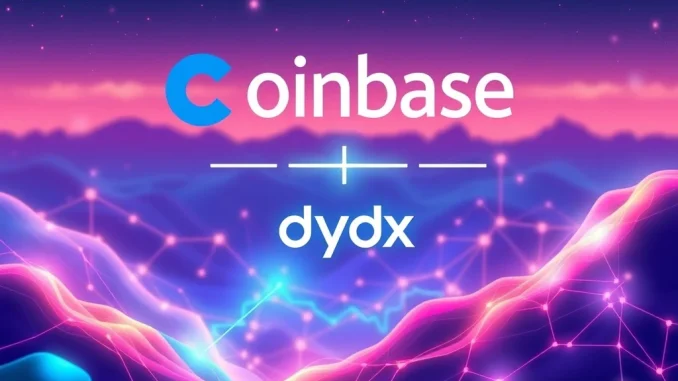 Visualizing Coinbase dYdX integration, symbolizing enhanced access to decentralized finance and the dYdX network.