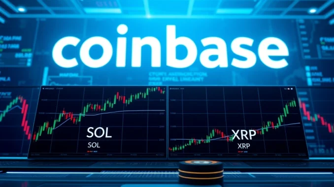 Coinbase Futures: Unleashing New Opportunities with SOL & XRP Trading Visualizing Coinbase futures trading for SOL and XRP, highlighting the expansion of crypto investment opportunities.