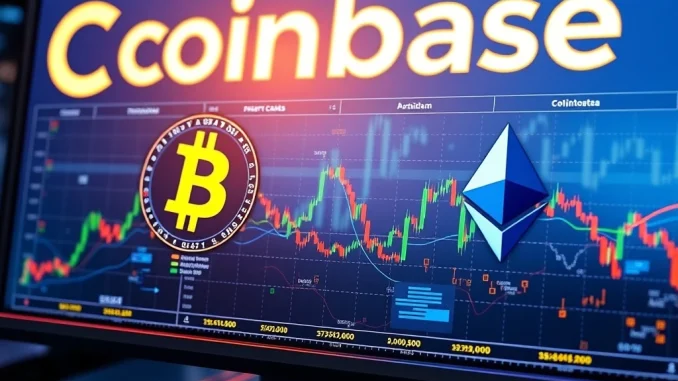 Coinbase perpetual crypto futures trading interface with BTC and ETH contracts