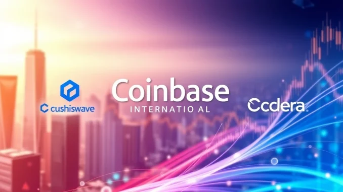 Coinbase International Exchange launching **perpetual futures** for SushiSwap and Caldera, symbolizing new crypto trading opportunities.
