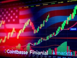 Digital interface showing Coinbase perpetual futures trading charts for Bitcoin and Ethereum, signifying new US market access.