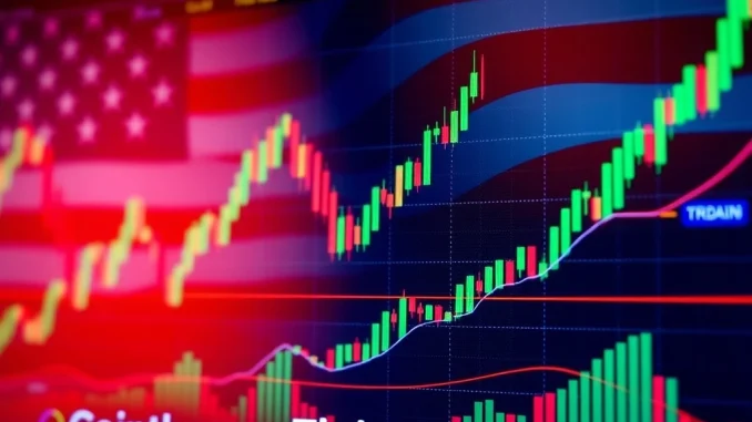 Digital interface showing Coinbase perpetual futures trading charts for Bitcoin and Ethereum, signifying new US market access.