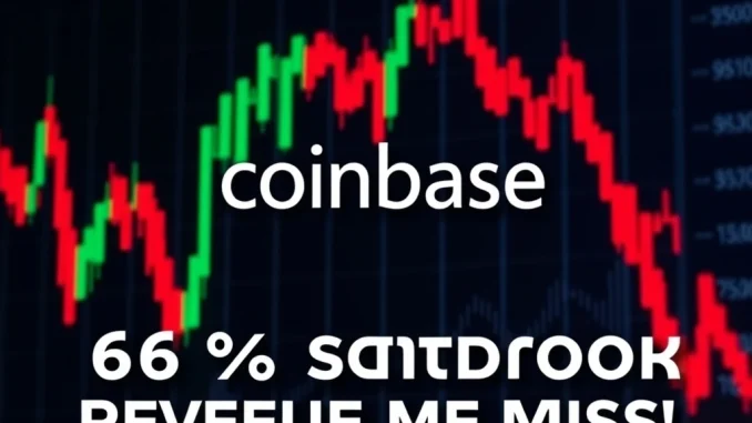 Coinbase Q2 revenue decline and stock drop visualized