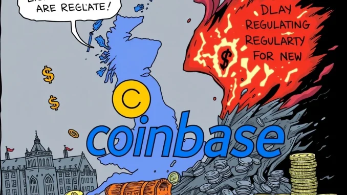Coinbase satire on UK financial vulnerability and crypto regulatory delays