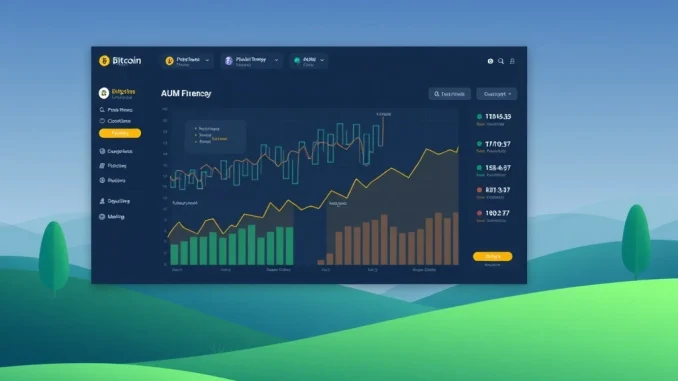A digital dashboard showing charts and financial data, symbolizing CoinShares' robust Q2 profit and AUM growth as a digital asset manager.