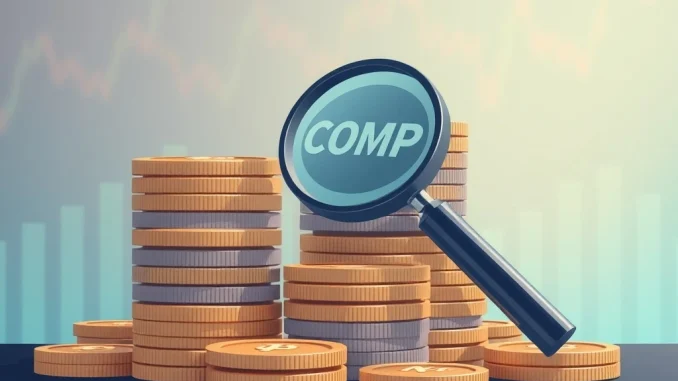 COMP Token: Bain Capital Ventures' Crucial $18.85M Sale Signals Potential Shift An illustration of COMP tokens undergoing a significant transaction, representing Bain Capital Ventures' potential sale.
