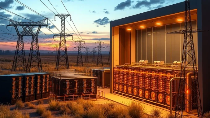 A large-scale Compass Mining Bitcoin facility in Texas, showcasing its 10 MW power capacity and operational advancements.