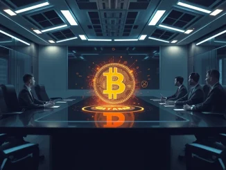 Corporate executives discussing Bitcoin adoption for long-term value creation.