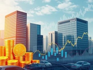 A visual depicting the monumental surge in Corporate Bitcoin Holdings, showing large financial entities investing in BTC.