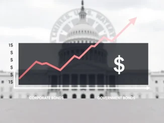 Chart illustrating the crucial investor shift of capital from government bonds to corporate debt, highlighting U.S. fiscal concerns.