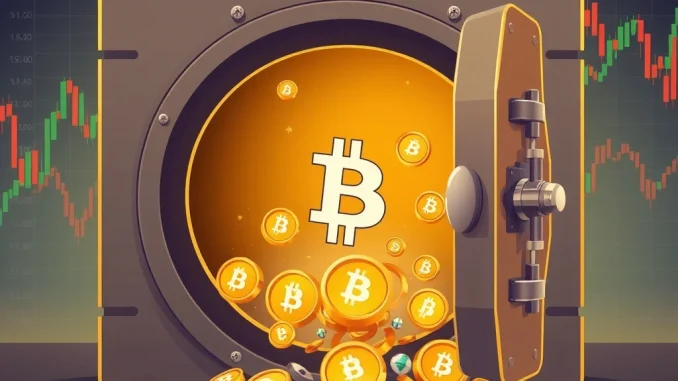 A vault opening, symbolizing a significant token unlock event, with ENA tokens potentially impacting the crypto market.