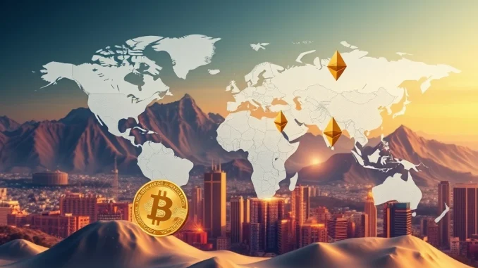 Visualizing *crypto diversification* and global capital flows into emerging markets, highlighting new investment opportunities.