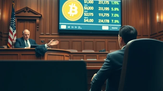 Tech executive sentenced for crypto embezzlement in courtroom scene