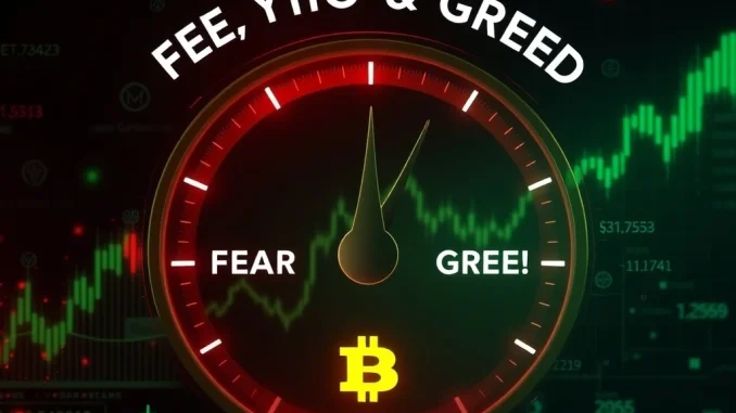 A visual meter displaying the Crypto Fear & Greed Index, indicating a shift from 'Fear' to the 'Neutral' zone, reflecting improved market sentiment.
