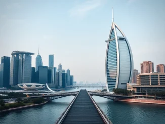 A visual representation of crypto firms relocating from Singapore to Dubai, symbolizing regulatory shifts and new opportunities in the UAE's thriving crypto hub.