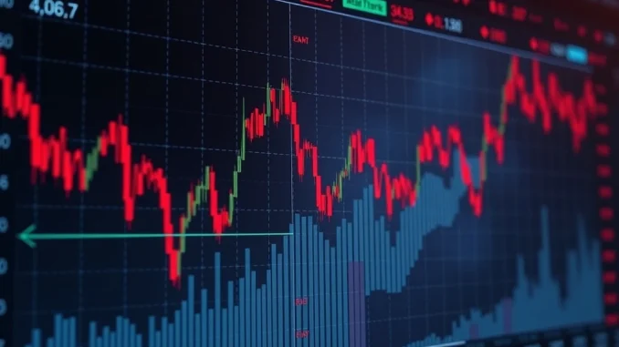 A dramatic chart showing a sharp decline in crypto futures, illustrating the massive market liquidations.