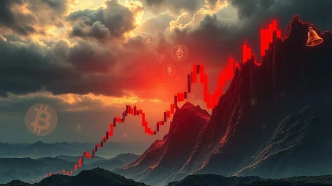 Crypto Futures Liquidation: Unprecedented $138 Million Plunge Rocks Market A digital chart showing a sharp red decline, representing the significant crypto futures liquidation and market volatility.