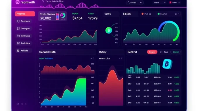 Spartans crypto gambling affiliate platform dashboard with real-time tracking