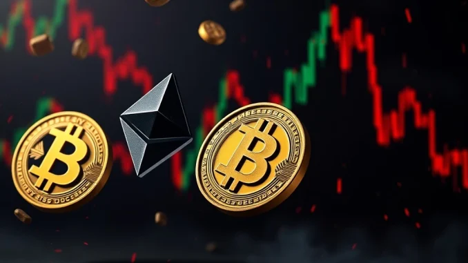 A visual representation of financial losses in the crypto futures market, depicting a sudden drop in Bitcoin price leading to liquidations.