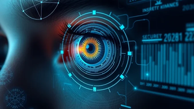 Alarming Crypto Loans: Divine Research's Risky Unbacked Lending via World ID An iris scan authenticating a user for unbacked crypto loans, highlighting the innovative yet risky nature of Divine Research's World ID-powered decentralized lending.