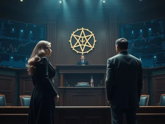 Depiction of the **Thomson heiress lawsuit** where Taylor Thomson sues her ex-friend after a devastating **$80M crypto loss** allegedly influenced by psychic advice.