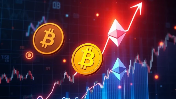 Crypto market breakout with bullish technical indicators signaling a new macro peak