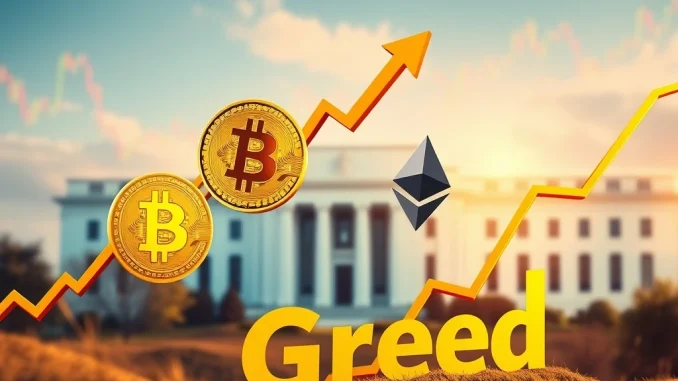 Charts show the crypto market surging, reflecting renewed investor greed after the U.S. Federal Reserve's dovish shift.