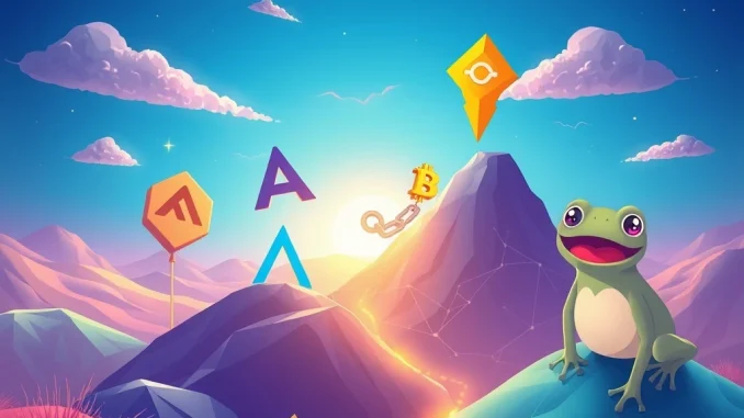 A dynamic visual representing the ongoing crypto market recovery, with key assets like BlockDAG, Arbitrum, Chainlink, and PEPE showing upward trends.