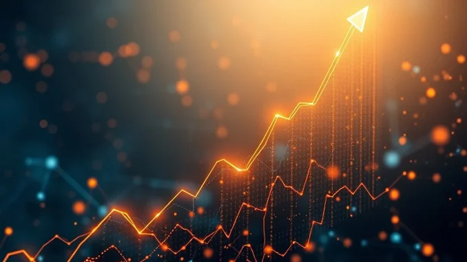 Crypto Perpetual Futures: Unprecedented Surge to $125 Billion Record A digital chart showing crypto perpetual futures open interest soaring, symbolizing the record-breaking $125 billion surge in the market.